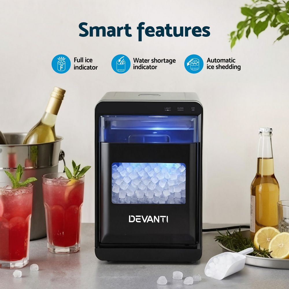 Devanti Ice Machine 20kg Nugget Ice Maker with Self-Cleaning Feature
