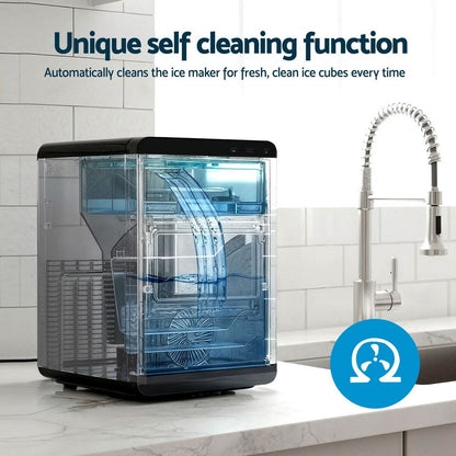 Devanti Ice Machine 20kg Nugget Ice Maker with Self-Cleaning Feature